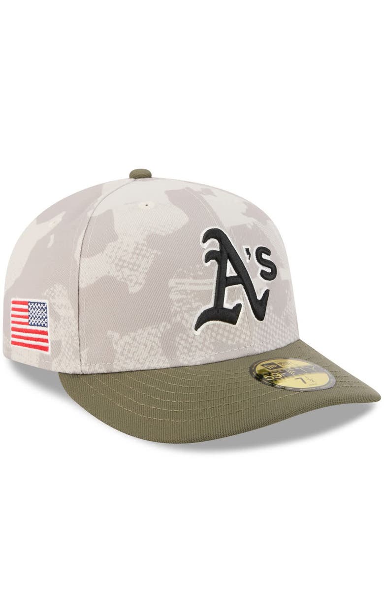 New Era Men's New Era Light Beige/Olive Athletics 2025 Armed Forces Day 59FIFTY Fitted Hat, Main, color, Light Beige