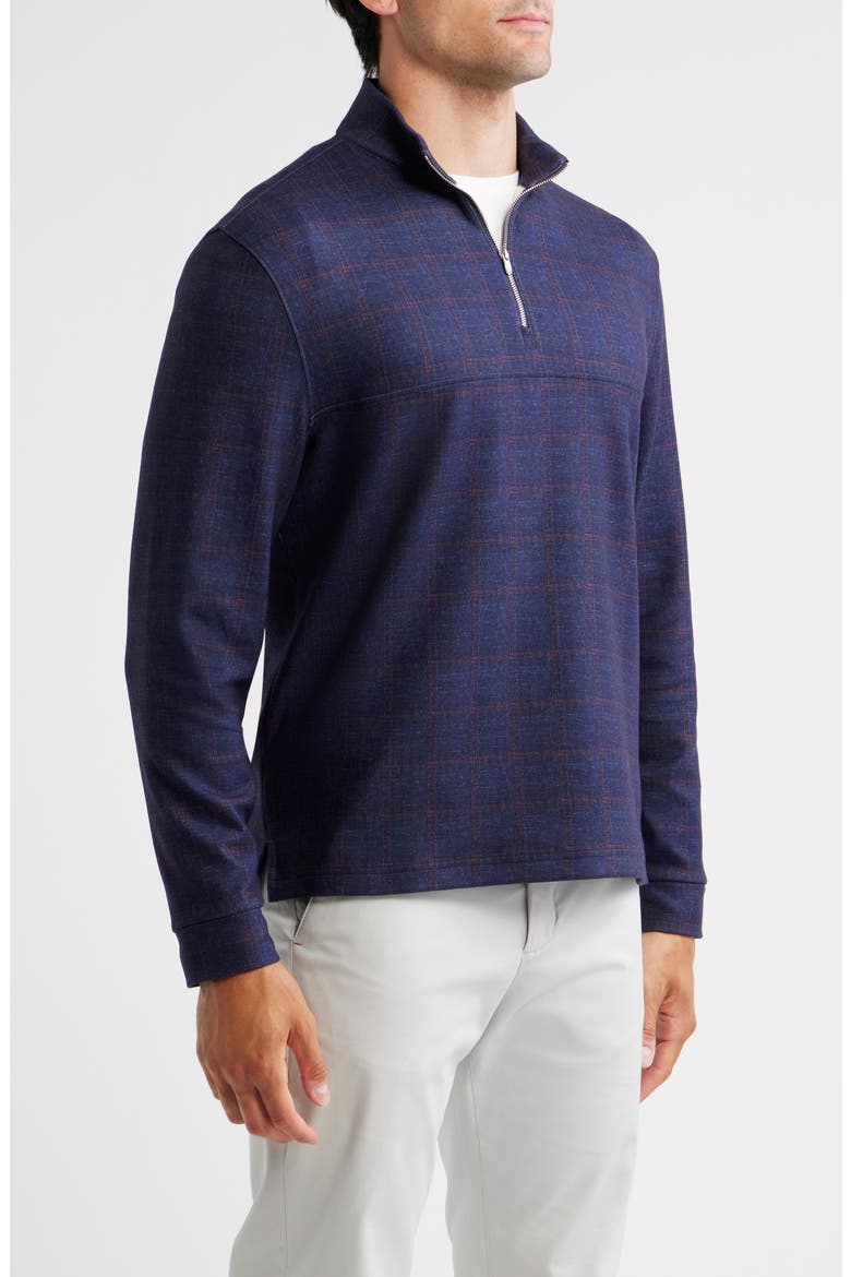 Mikey Printed Quarter Zip Pullover, Alternate, color, NAVY