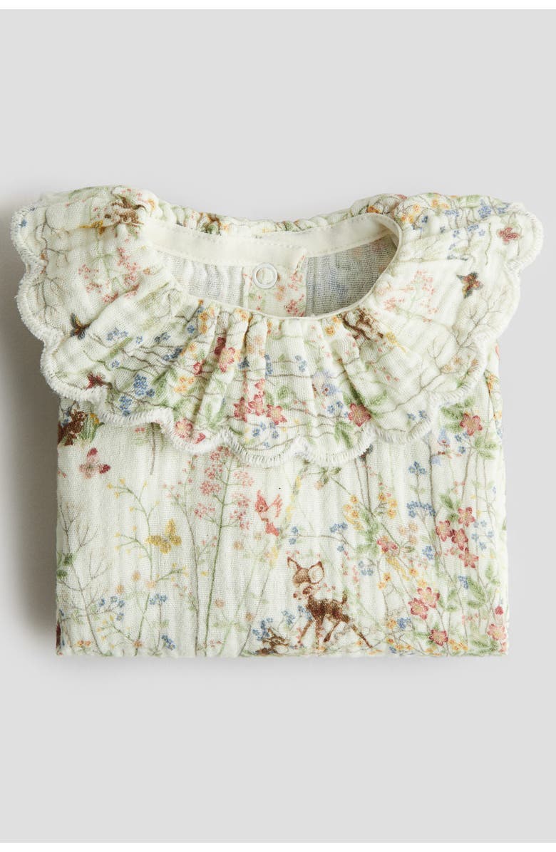H&M Printed Muslin Romper Suit, Alternate, color, 