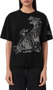 AllSaints Pounce Lisa Embellished Cotton Graphic T-Shirt