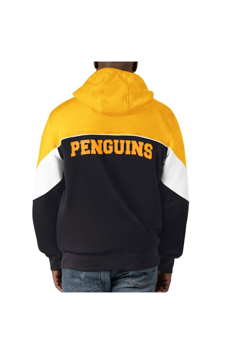 STARTER Men's Starter Black/Gold Pittsburgh Penguins Power Forward Full-Zip Hoodie, Alternate, color, Black