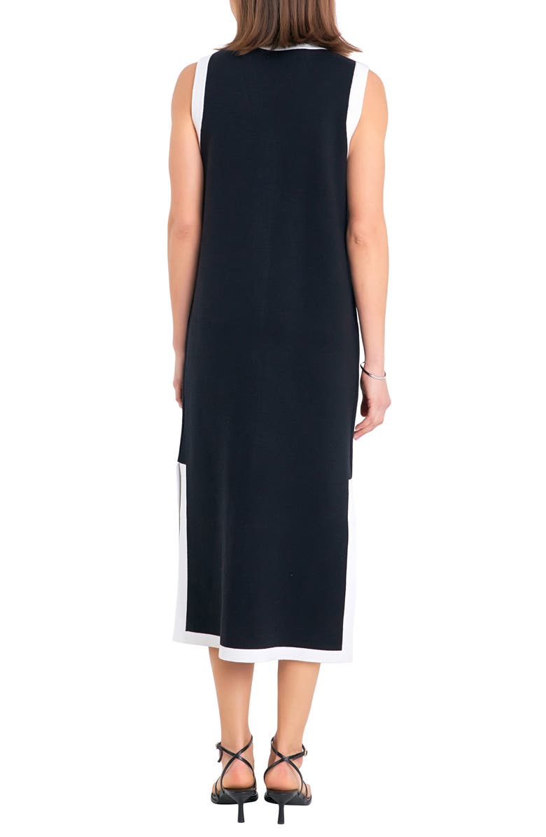 English Factory Sleeveless Sweater Dress, Alternate, color, Black/ Cream
