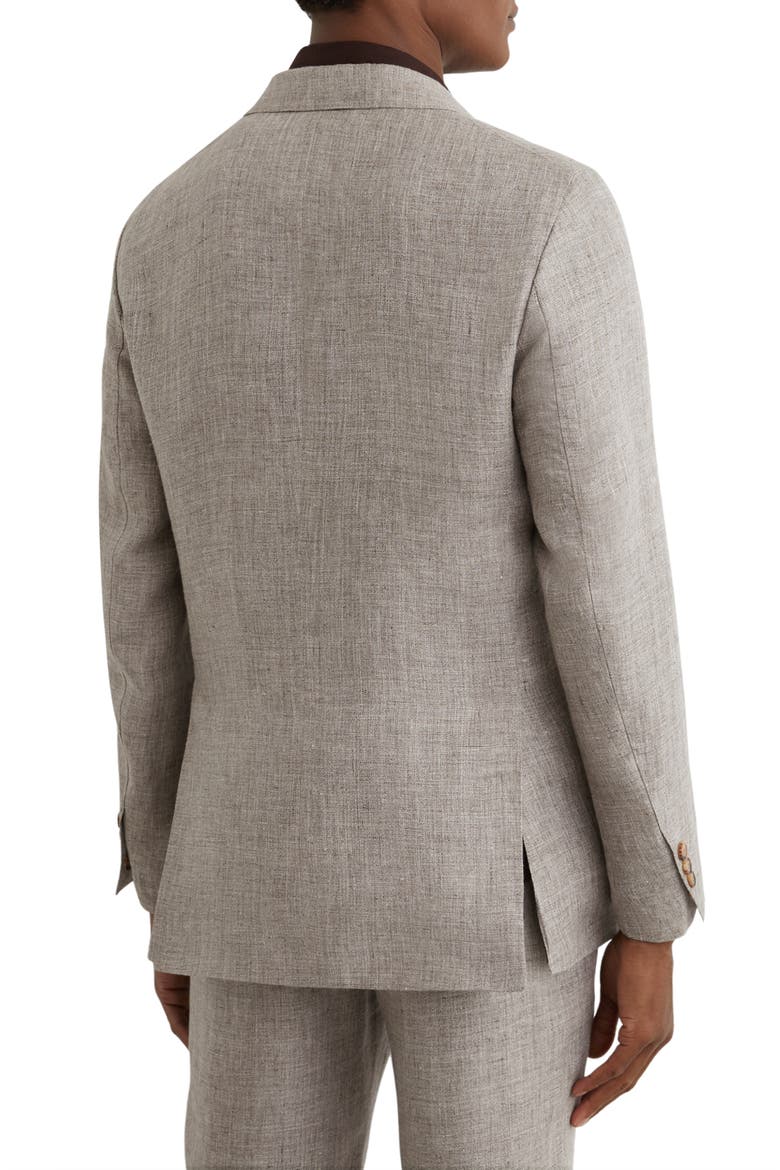 Amore Linen Double Breasted Suit Blazer, Alternate, color, TAUPE BROWN
