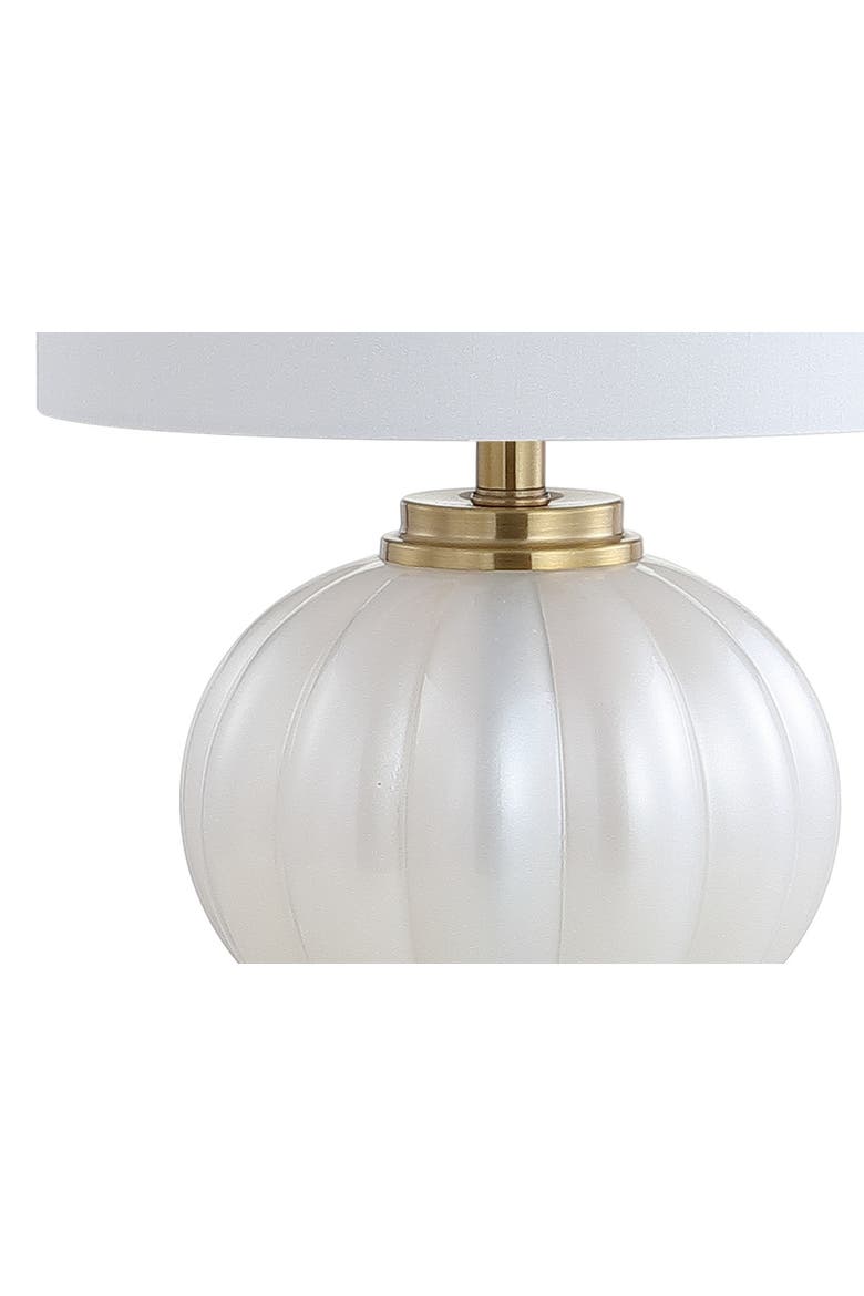 Pearl Glass/Crystal LED Table Lamp, Alternate, color, White