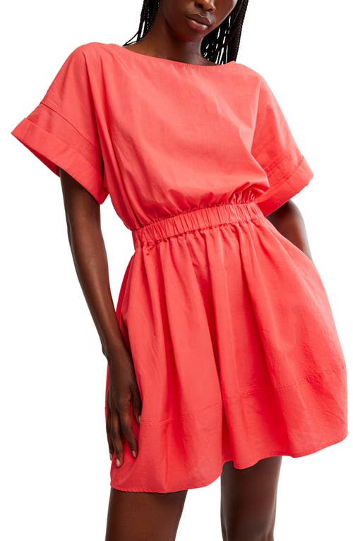 Free People Full Time Fun Cotton Poplin Minidress In Atlas Red
