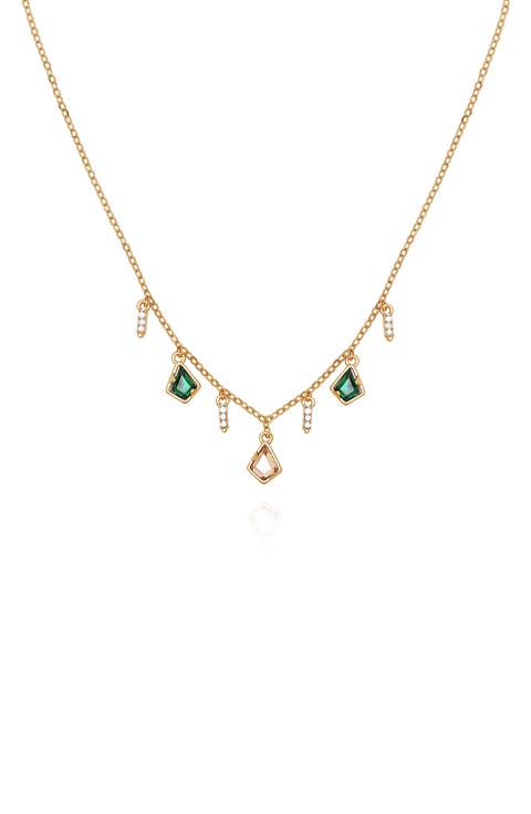 Stone Charm Chain Necklace
