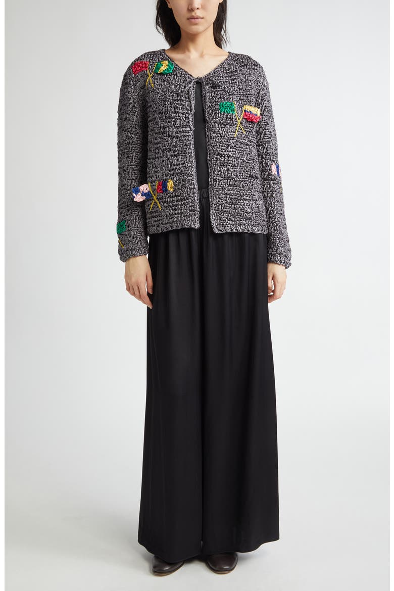 Promenade Crochet Cardigan, Alternate, color, GREY MULTI