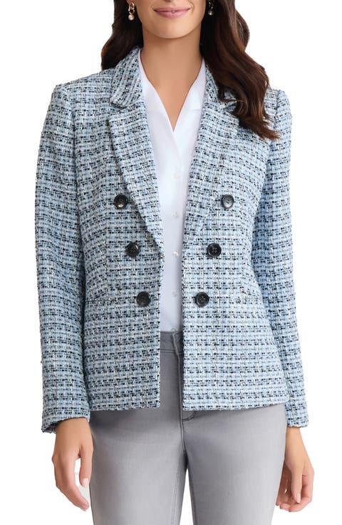 Faux Double Breasted Tweed Jacket (Regular & Petite)