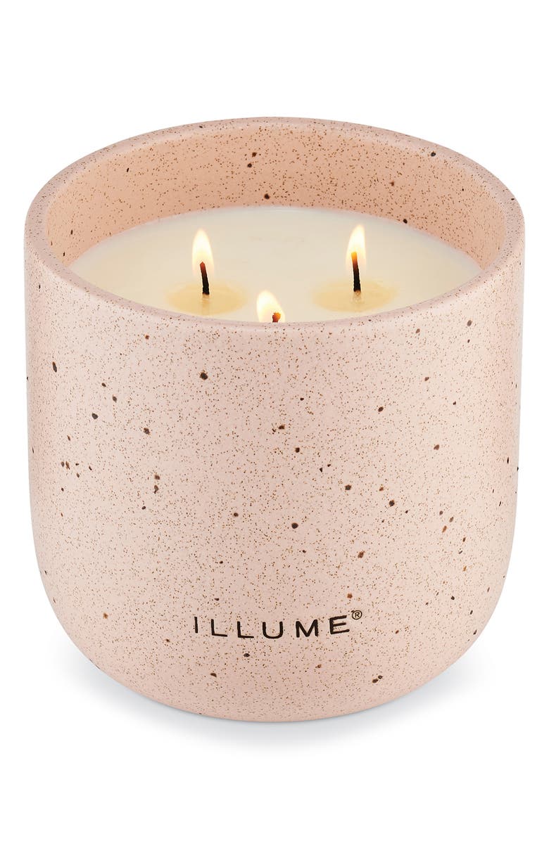ILLUME<sup>®</sup> Elemental Rosewood Cassis Medium Patio Ceramic Candle, Main, color, Pink