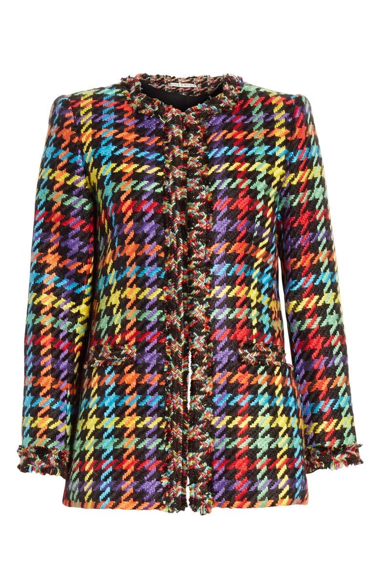 Alice + Olivia Andreas Tweed Jacket, Alternate, color,