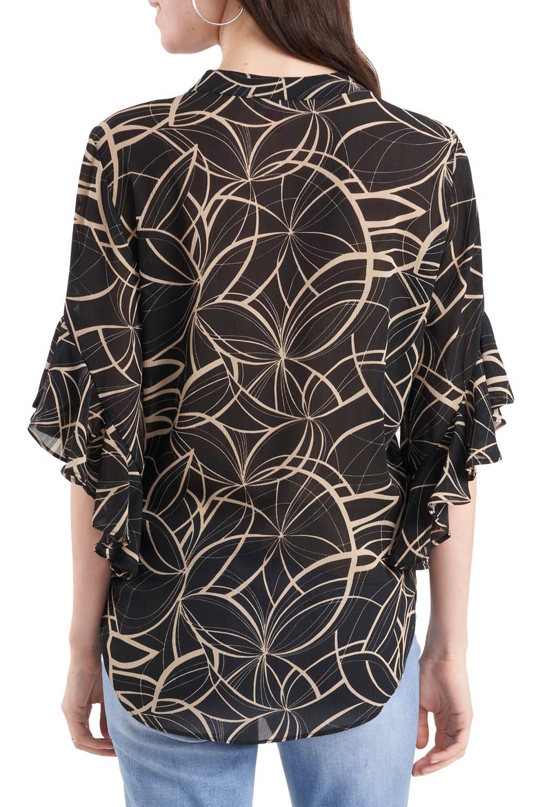 Swirl Print Top, Alternate, color, RICH BLACK