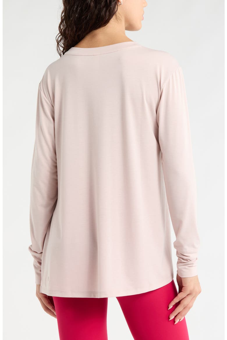 Long Sleeve Split Hem T-Shirt, Alternate, color, PINK HUSH