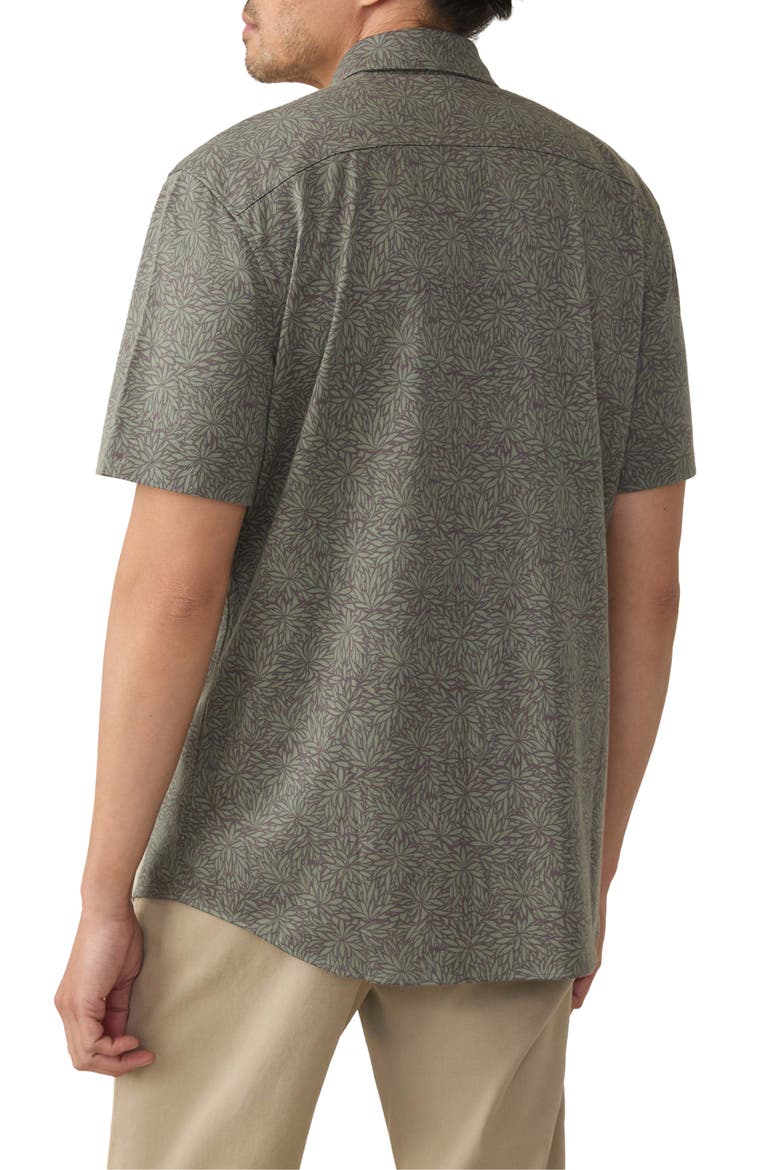 Hermosa Short Sleeve Button-Up Shirt, Alternate, color, OLIVE FROND