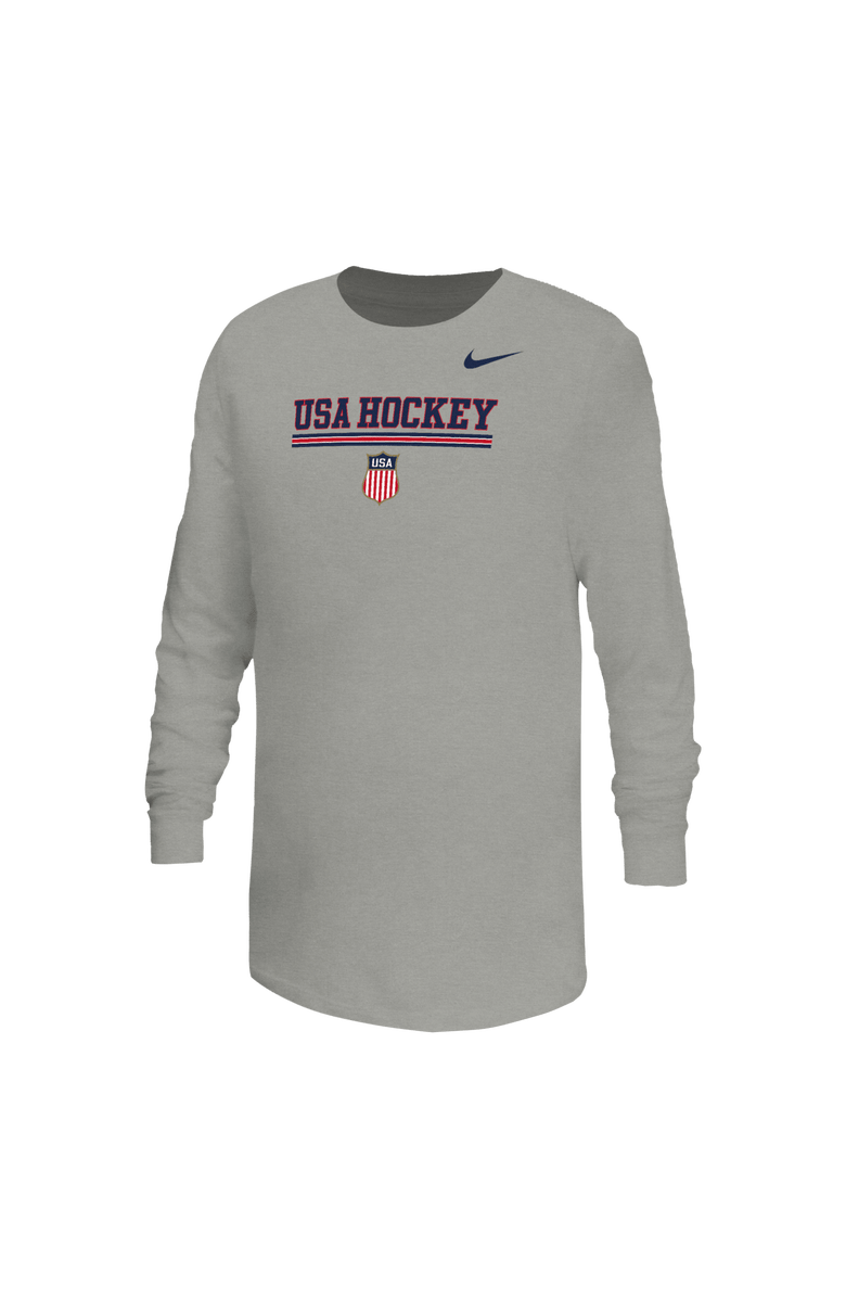 Nike Youth Nike  Gray US Hockey 2026 Winter Olympics Dri-FIT Legend Long Sleeve T-Shirt, Main, color, Gray