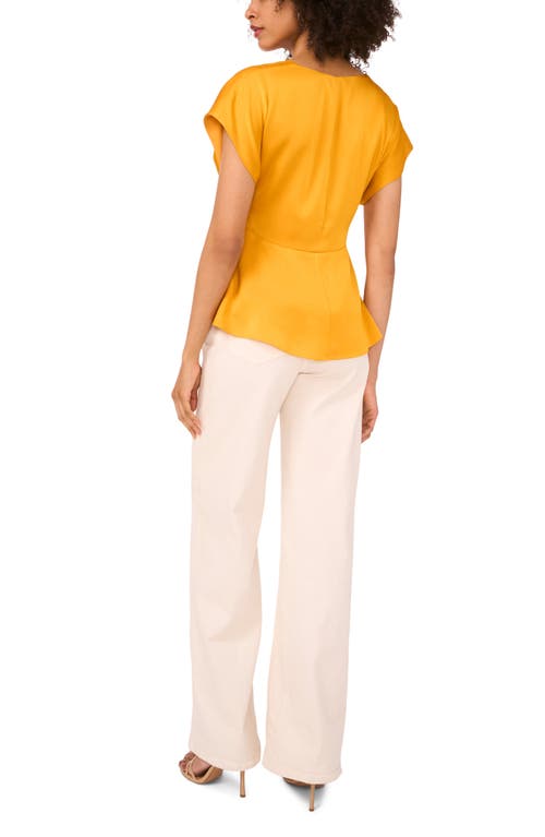 1.state Front Knot Peplum T-shirt In Yellow
