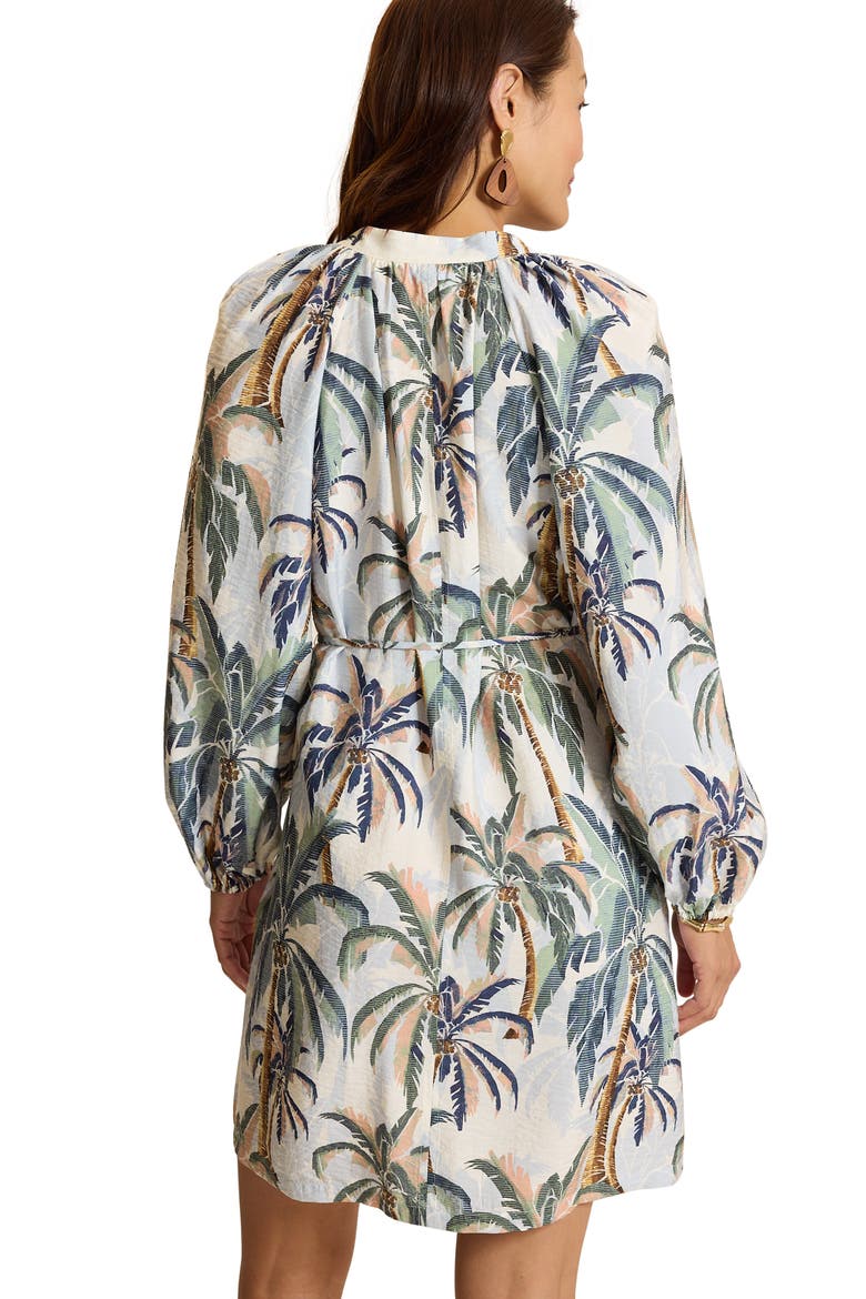Palm Oasis Long Sleeve Short Dress, Alternate, color, OPAL SURF