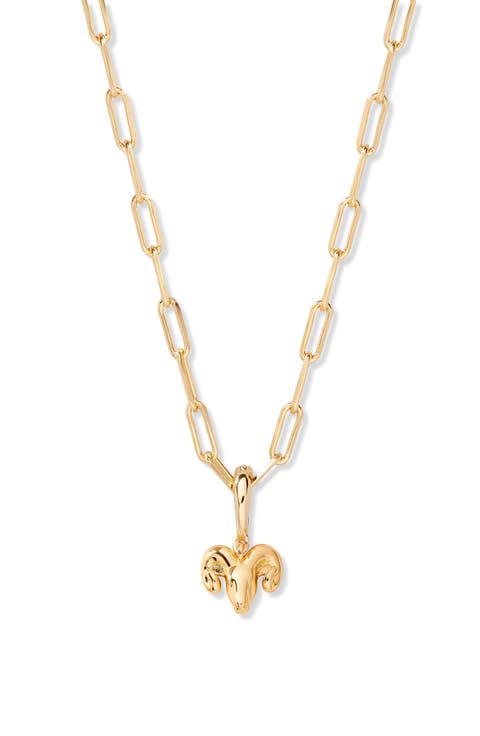 Aries Zodiac Charm Paperclip Necklace