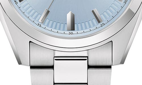 Bulova Surveyor Mens Automatic Silver Tone Stainless Steel Bracelet Watch 96b469 In Metallic