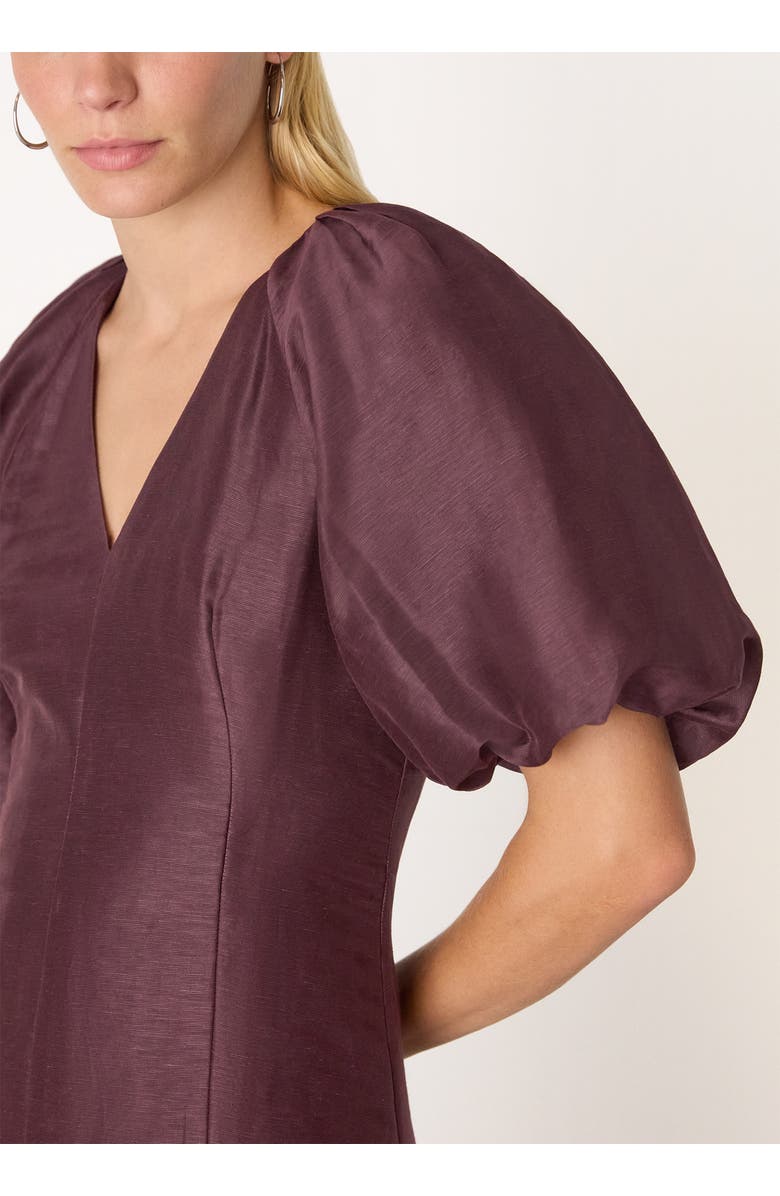 Whistles Silk Blend Taffeta Maxi Dress, Alternate, color, Burgundy