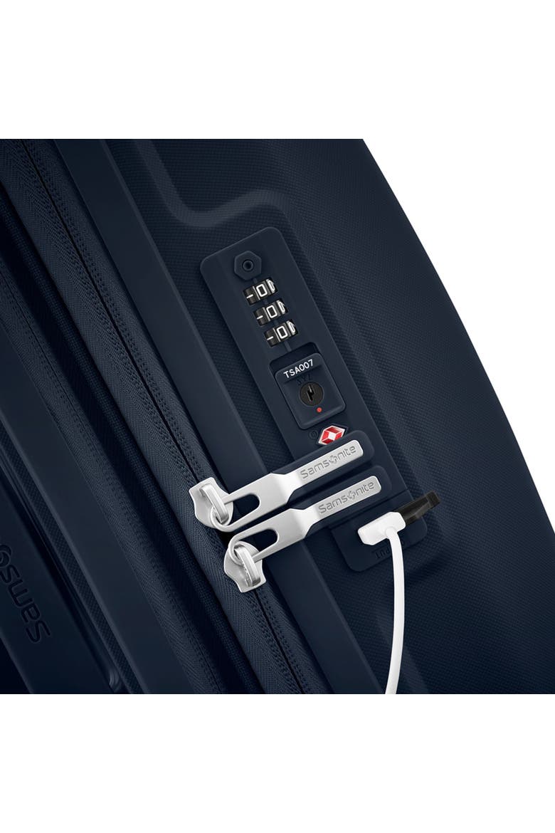 Outline Pro 21" Carry On Spinner Luggage, Alternate, color, Midnight Blue