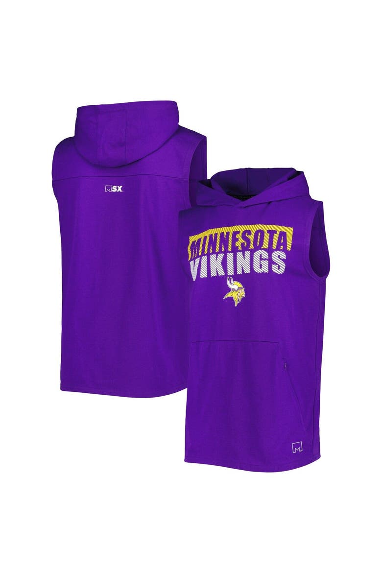 Men's MSX by Michael Strahan Purple Minnesota Vikings Relay Sleeveless Pullover Hoodie, Main, color, Purple