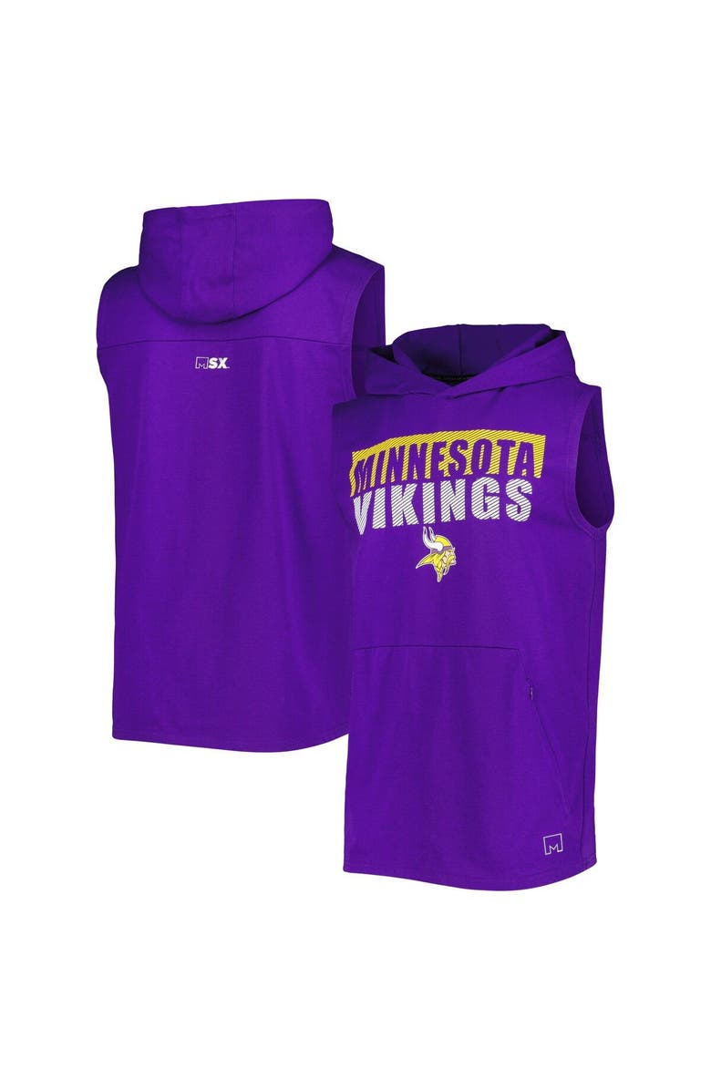 MSX BY MICHAEL STRAHAN Men's MSX by Michael Strahan Purple Minnesota Vikings Relay Sleeveless Pullover Hoodie, Main, color, 
