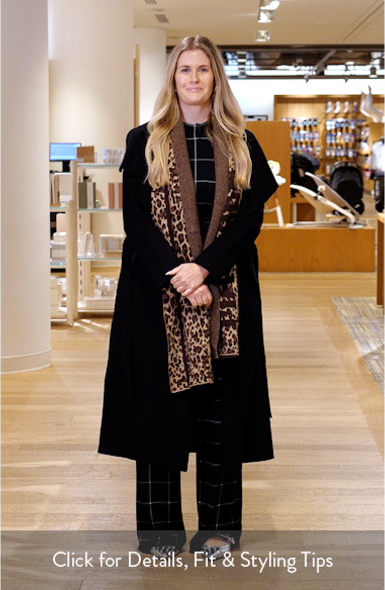 Juno-A Jacquard Leopard Spot Recycled Merino Wool Blend Scarf, sales video thumbnail