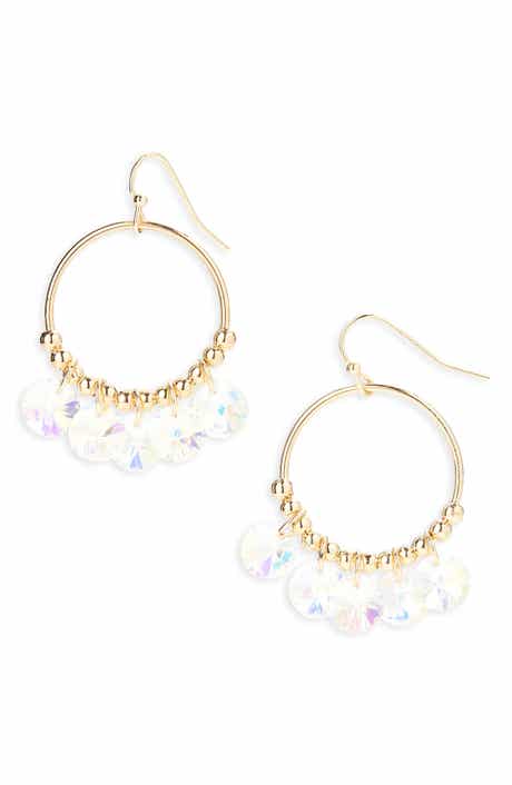 Cara Crystal Hoop Earrings