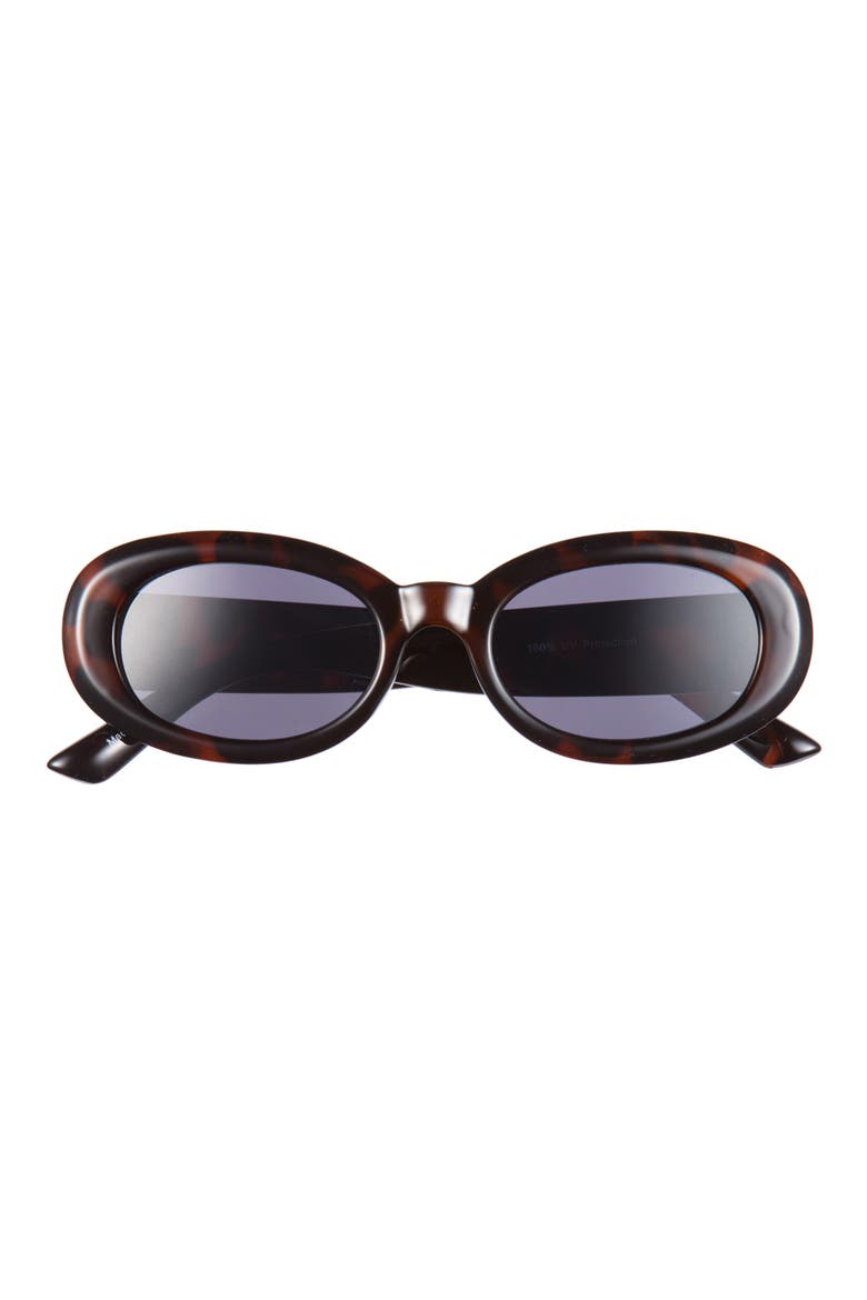 Chunky Oval Sunglasses, Main, color, TORTOISE