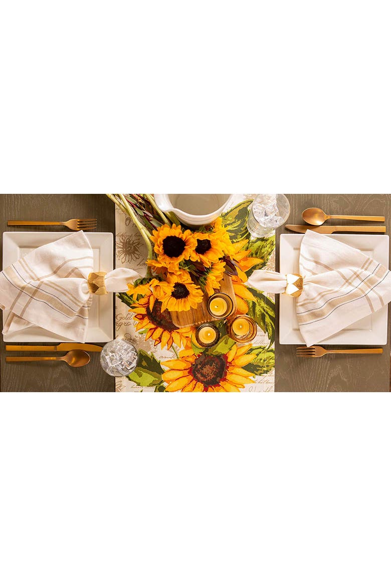 Rustic Sunflowers Printed Table Runner, Alternate, color, Rustic Sunflowers