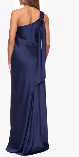 One-Shoulder Satin Gown