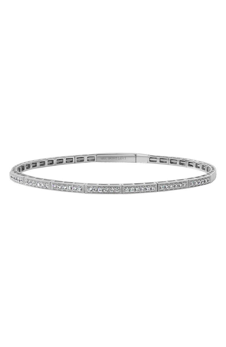 Bony Levy Diamond Flex Bangle Bracelet, Main, color, 18K White Gold