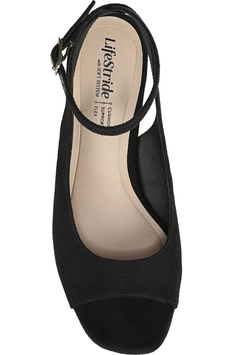 LifeStride Aliyah Ankle Strap Platform Sandal, Alternate, color, Black