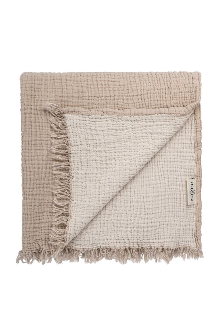 Soho Supersoft 4-Layer Cotton Gauze Throw, Main, color, Sand