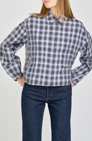 WAYF Adeline Plaid Bomber Jacket