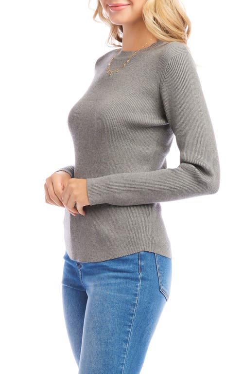 Shop Karen Kane Rib Crewneck Sweater In Gray