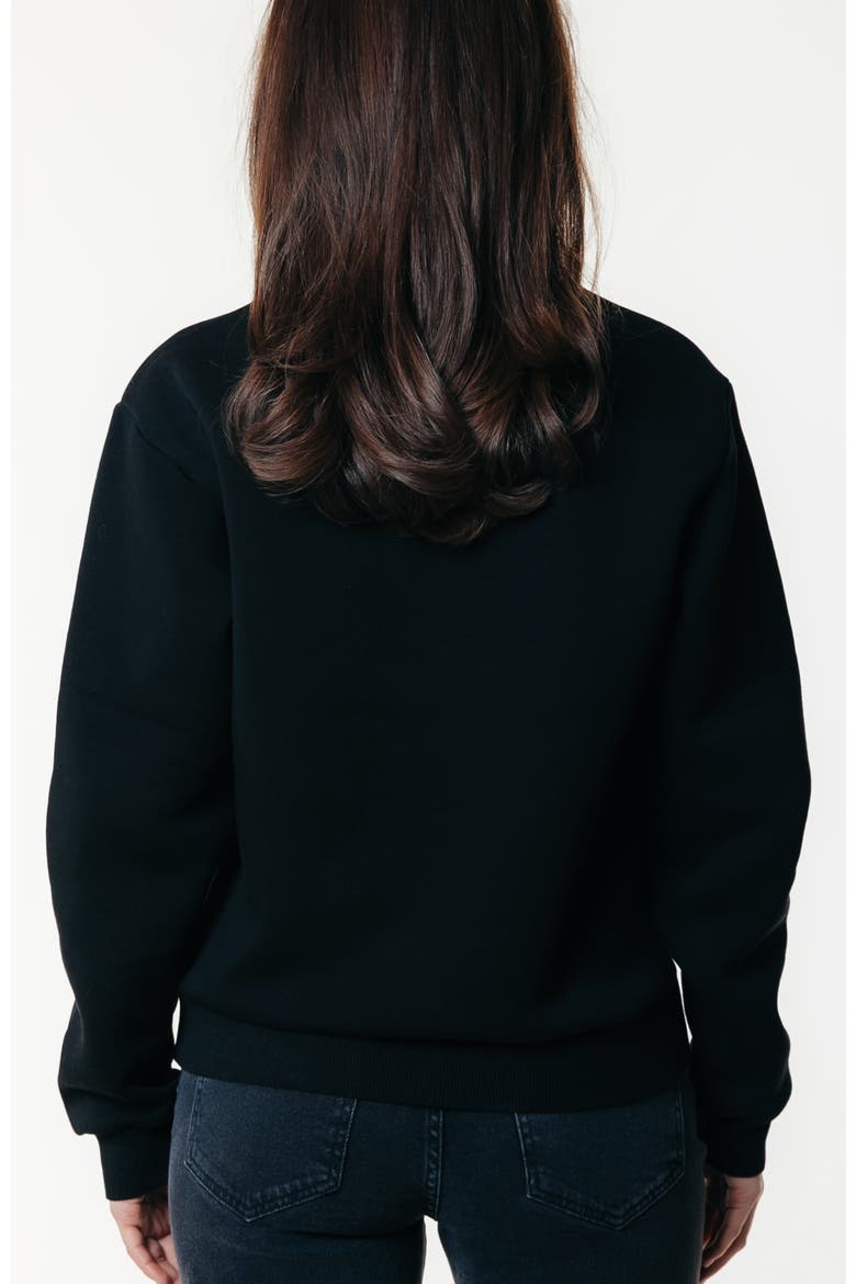 Denim Patch Relaxed Sweat, Alternate, color, Black