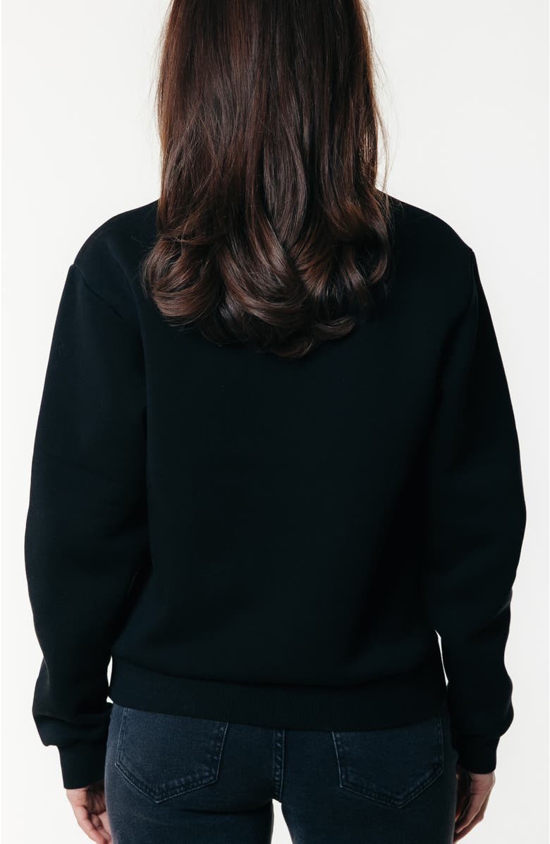 Colourful Rebel Denim Patch Relaxed Sweat, Alternate, color, Black