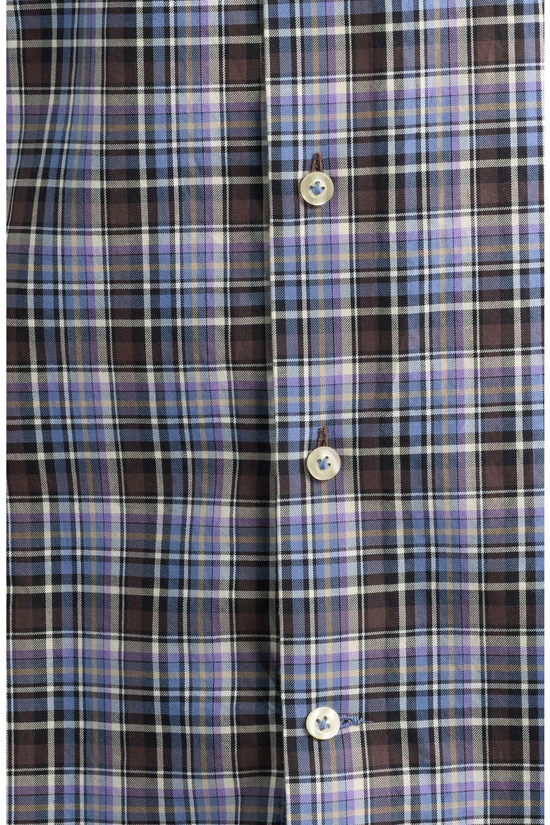 Merced Check Button Down Shirt, Alternate, color, BLUESTONE