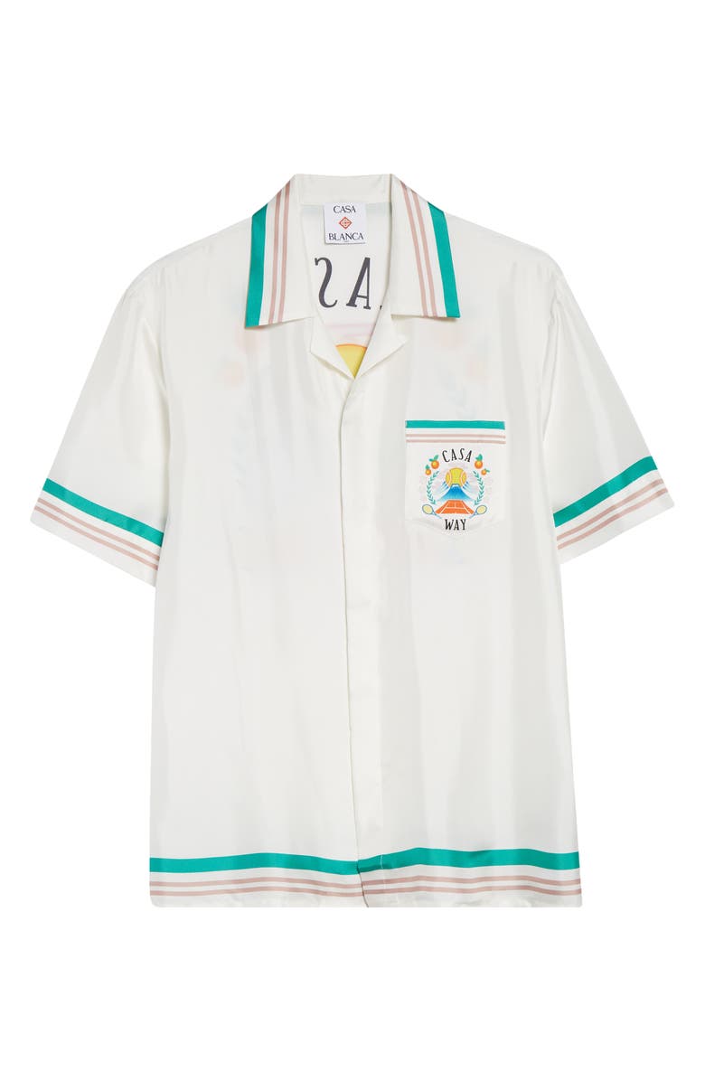 Casablanca Casa Way Silk Camp Shirt, Alternate, color, Casa Way