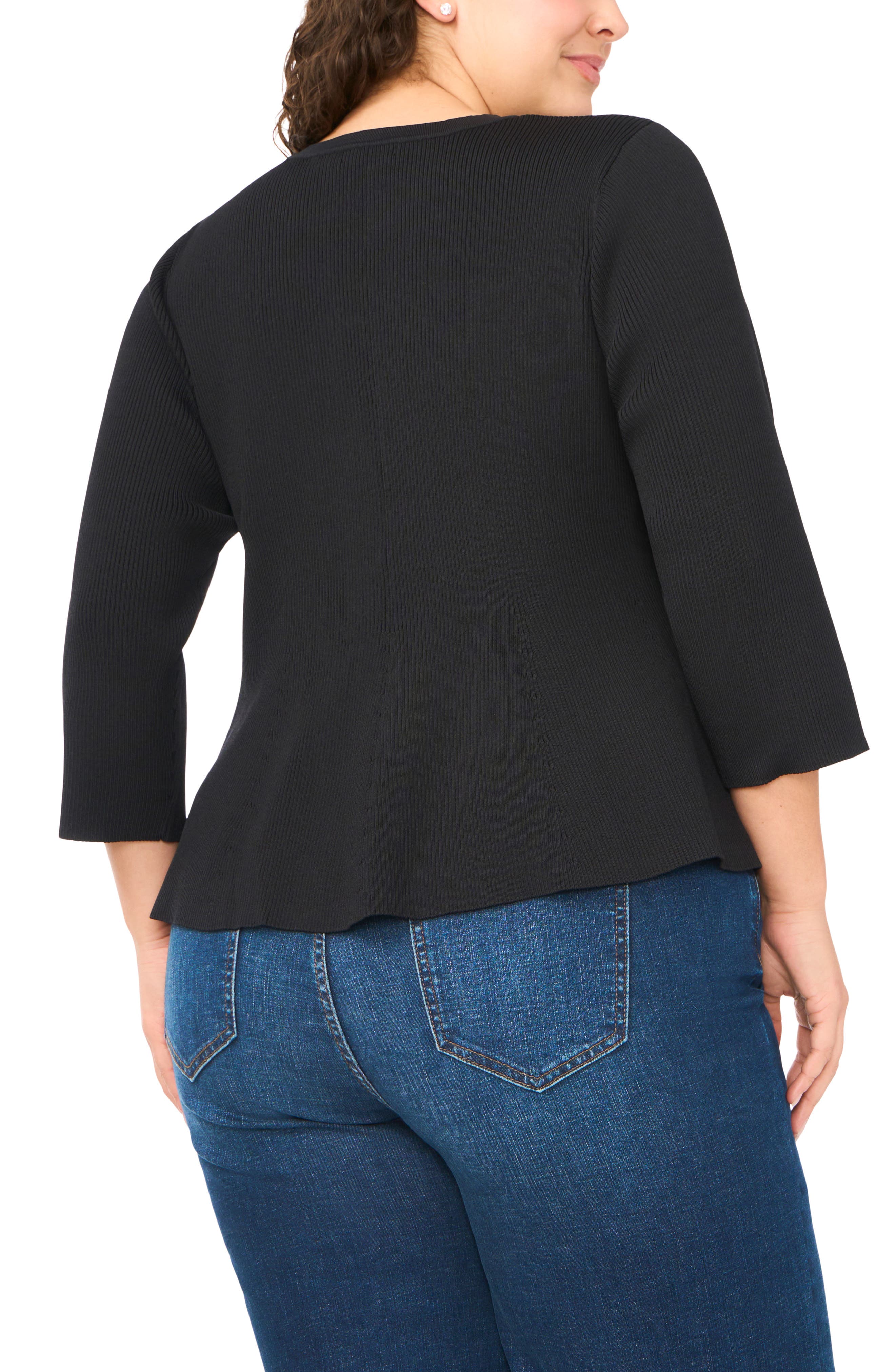 Rib Peplum Sweater - image 2