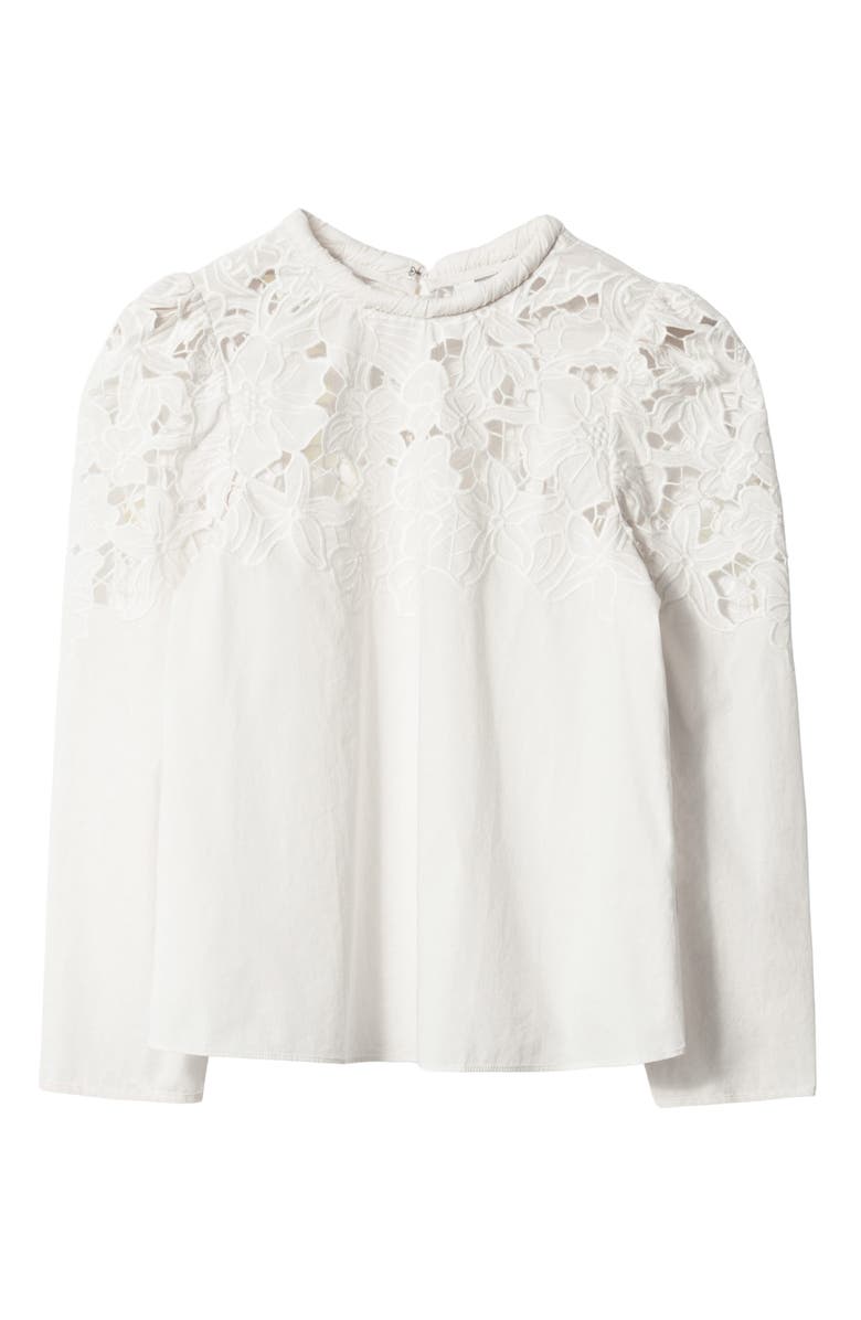 & Other Stories Embroidered Cutwork Detail Cotton Top, Alternate, color, 