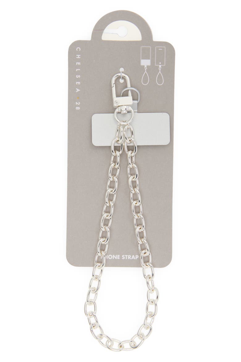 Oval Chain Link Phone Wrist Strap, Alternate, color, SILVER