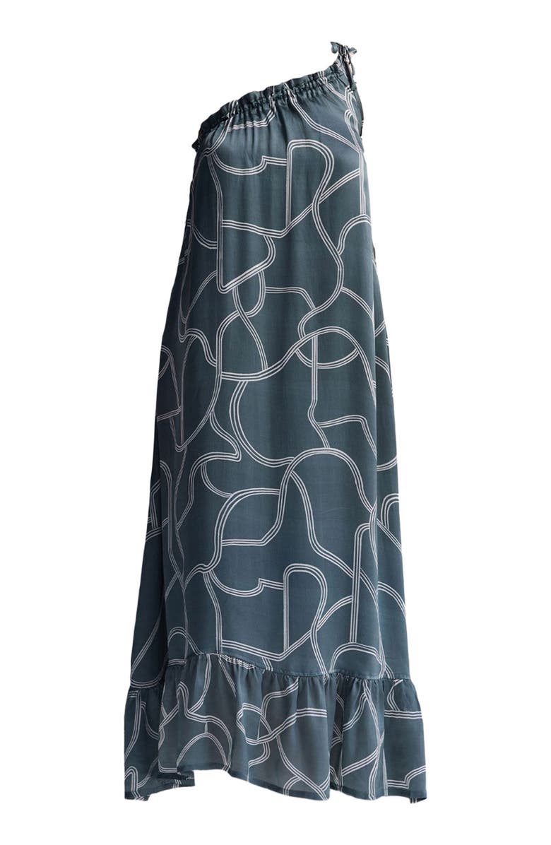 Reistor One Shoulder Midi Dress, Alternate, color, Twirls And Twists