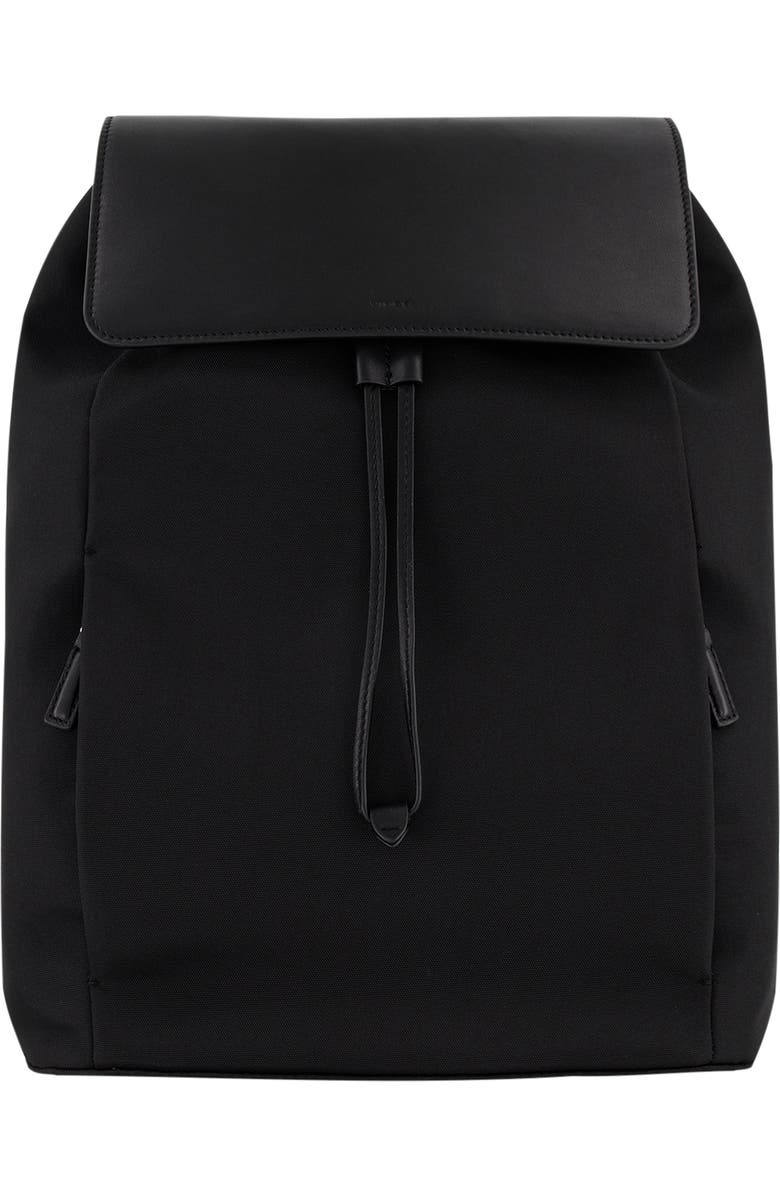 Vince Drayton Leather
Nylon Flap Backpack, Main, color, Black