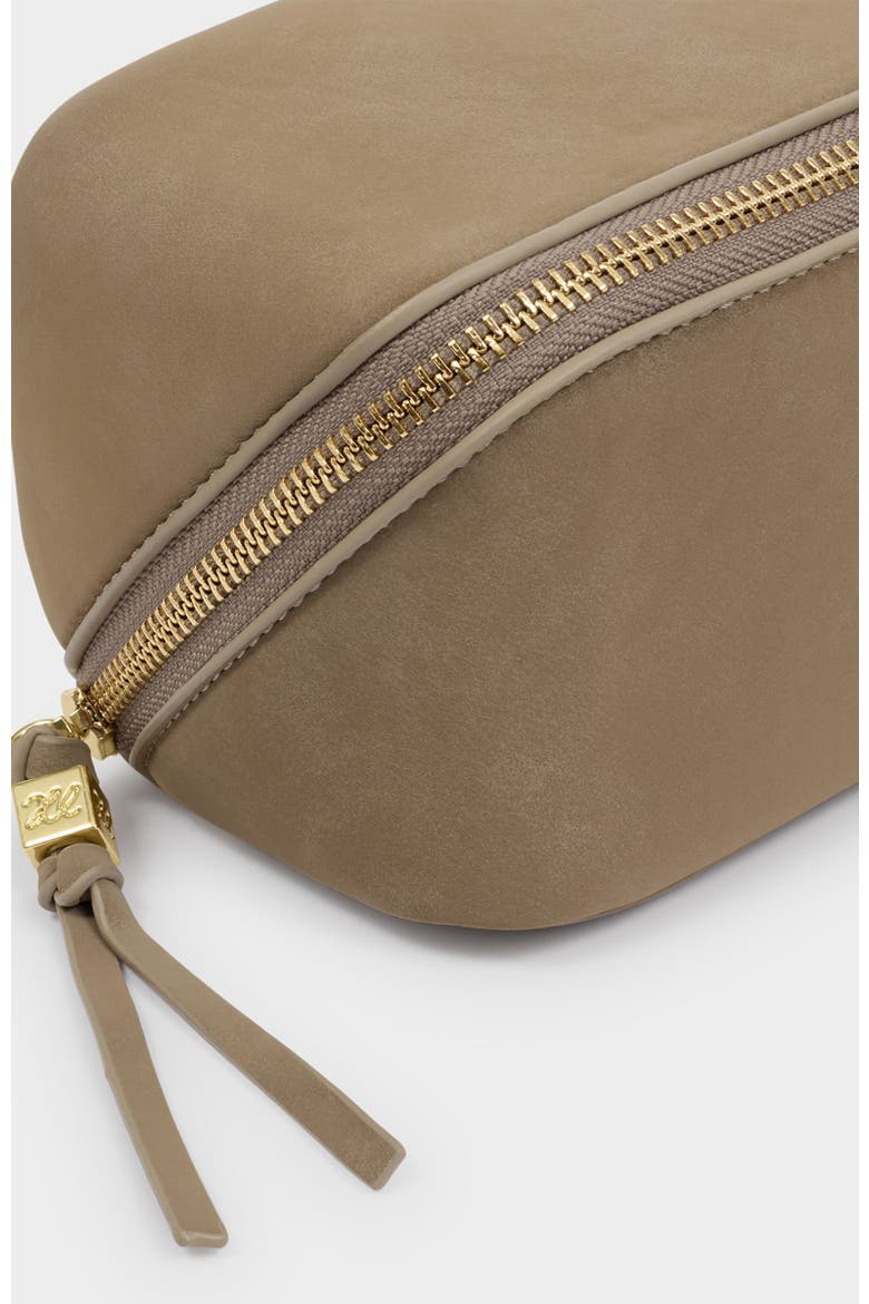 Fold-Out Mirror Make Up Bag, Alternate, color, Taupe Suedette