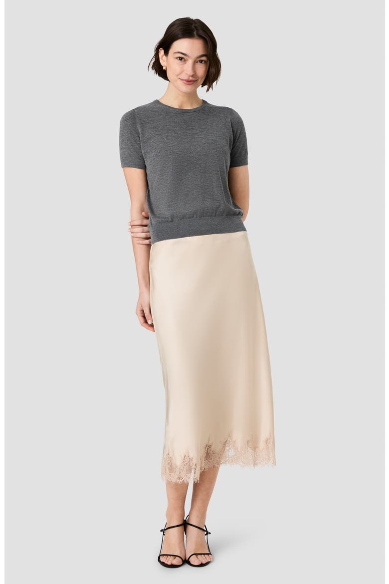 Ennis Satin Lace Midi Skirt, Alternate, color, CHAMPAGNE