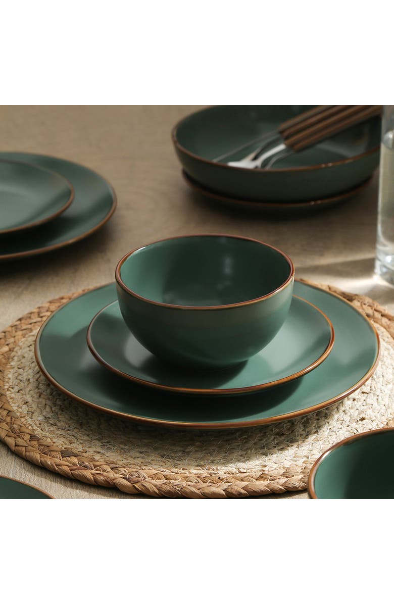 Stone Lain Brasa Stoneware 16-Piece Dinnerware Set, Alternate, color, Green