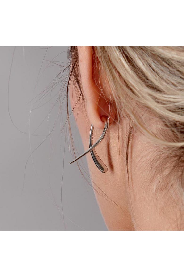Sycamore Front and Back Earrings, Alternate, color, Sterling Silver