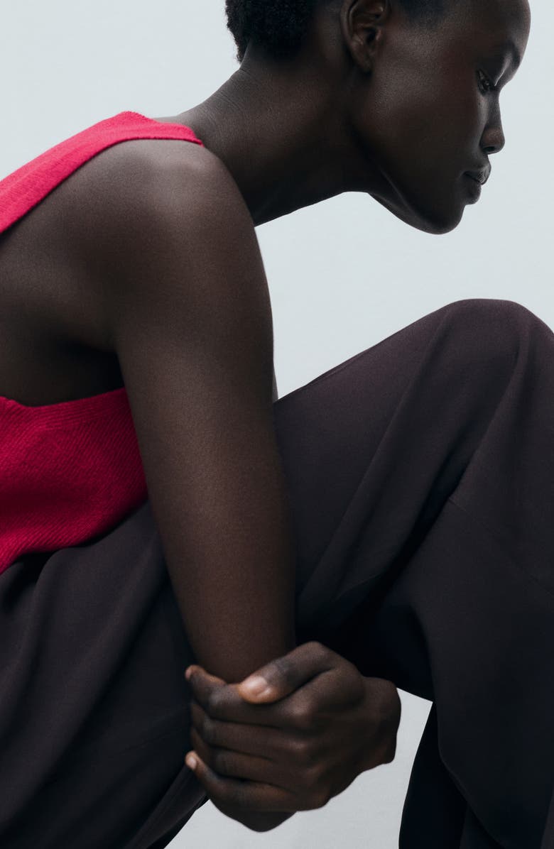 MANGO Fine Rib Sweater Tank, Alternate, color, Fuchsia